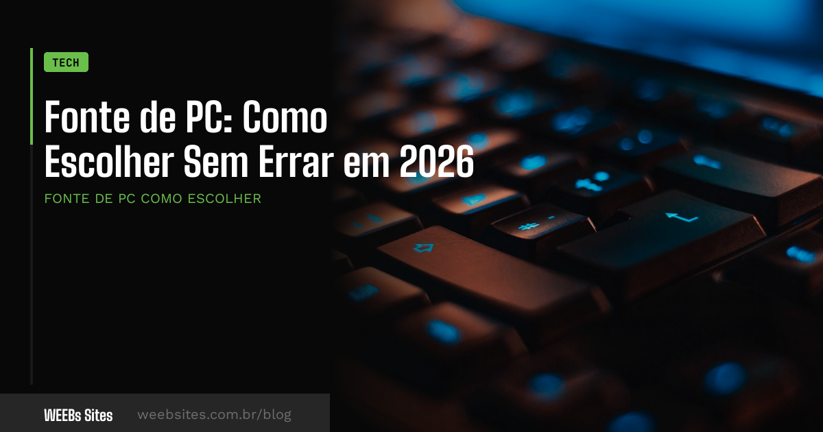 Fonte de PC: Como Escolher Sem Errar em 2026