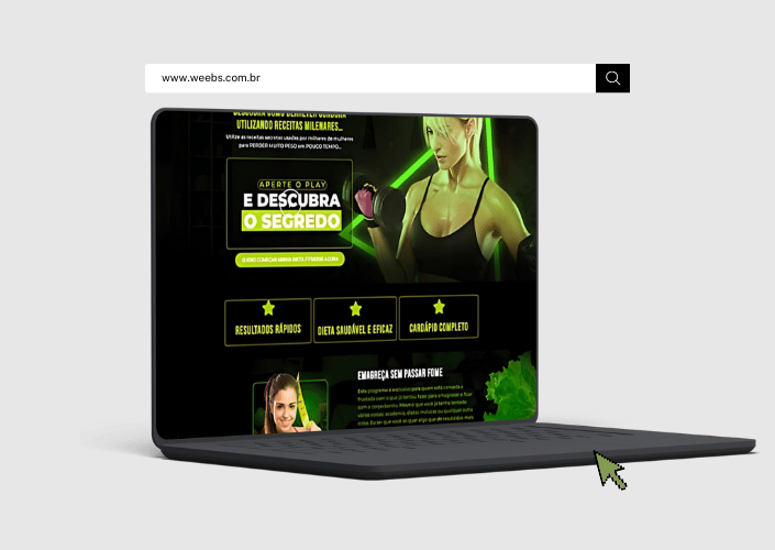 Portfólio de página de apresentação de produto pela WEEBs Sites — exemplo 6