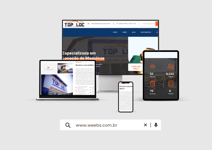 Portfólio de loja virtual com checkout transparente pela WEEBs Sites — exemplo 6